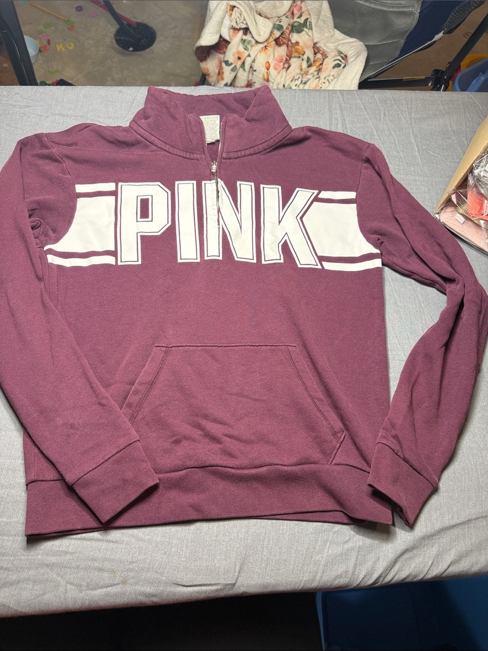 Victoria's Secret PINK Mauve Half-Zip Sweatshirt